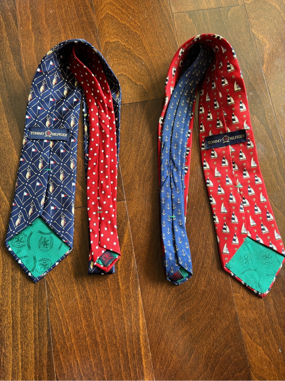Set of 2 Tommy Hilfiger Silk Neckties - Golf and Sailing Designs